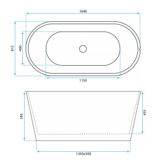 Rea Volně stojící akrylátová vana GAJA 170 REA-W0125