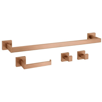 Rea Sada koupelnových doplňků Rio Brush Copper 4 díly REA-05012