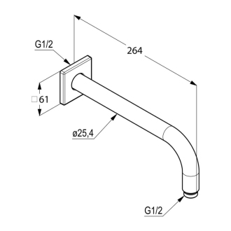 KLUDI AQ-A sprchové ramínko 25 cm 6653305-00