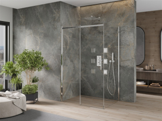 Mexen Omega výsuvný sprchový kout 130 x 90 cm, transparentní, chrom - 825-130-090-01-00