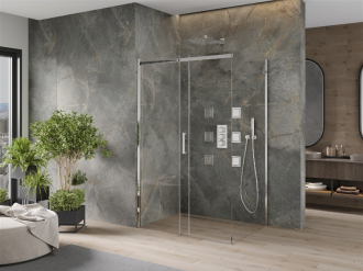Mexen Omega výsuvný sprchový kout 130 x 90 cm, transparentní, chrom - 825-130-090-01-00