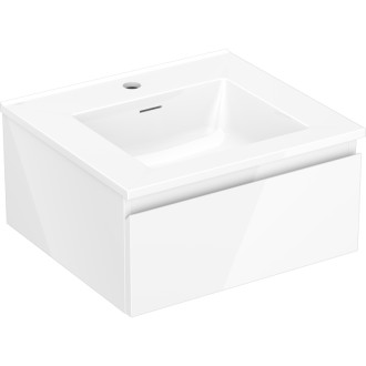 Koupelnová skříňka Mexen Orio 50 cm s umyvadlem Otis, 1 zásuvka, bílý lesk - 91A10-05023-1-BF00-W18M00