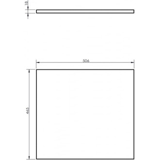 Pracovní deska Mexen Uni 50 cm, matná bílá - 91AXX-0504-464-18-01