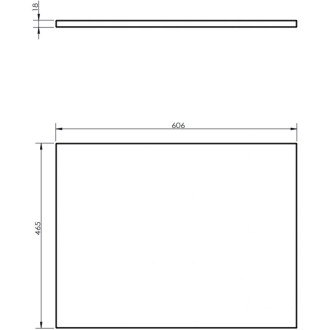 Pracovní deska Mexen Uni 60 cm, matná bílá - 91AXX-0604-464-18-01