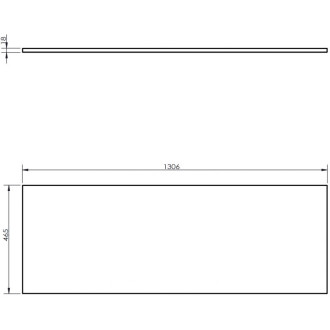 Pracovní deska Mexen Uni 130 cm, bílá matná - 91AXX-1304-464-18-01