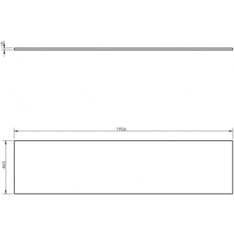 Pracovní deska Mexen Uni 190 cm, matně šedá - 91AXX-1904-464-18-62