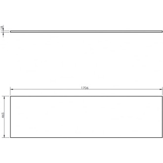 Pracovní deska Mexen Uni 170 cm, grafit matný - 91AXX-1704-464-18-66