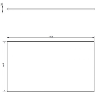 Pracovní deska Mexen Uni 80 cm, černý lesk - 91AXX-0804-464-18-70