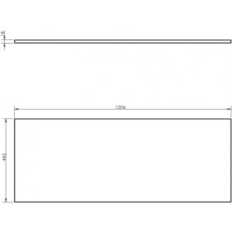 Pracovní deska Mexen Uni 120 cm, matná černá - 91AXX-1204-464-18-71