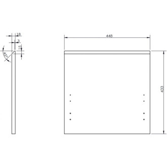 Drážkovaná přední strana Mexen Rivel pro korpus koupelnové skříňky 45 x 43,5 cm, matná černá - 91A20-0450-470-1-71