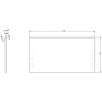 Drážkovaná přední strana Mexen Rivel pro korpus koupelnové skříňky 80 x 43,5 cm, ořech - 91A20-0800-470-1-86