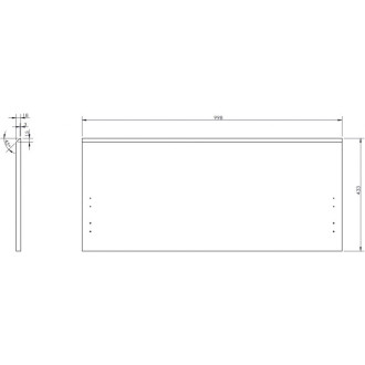 Drážkovaná přední strana Mexen Rivel pro korpus koupelnové skříňky 100 x 43,5 cm, ořech - 91A20-1000-470-1-86