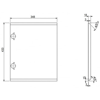 Drážkovaná přední strana Mexen Rivel pro korpus koupelnové skříňky 35 x 43,5 cm, matná bílá - 91A21-0350-470-1-01