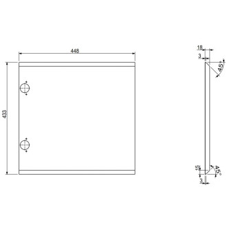 Drážkovaná přední strana Mexen Rivel pro korpus koupelnové skříňky 45 x 43,5 cm, matný grafit - 91A21-0450-470-1-66