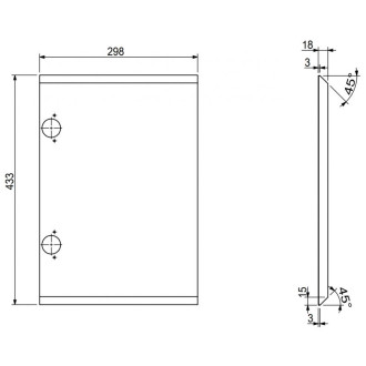Drážkovaná přední strana Mexen Rivel pro korpus koupelnové skříňky 30 x 43,5 cm, matná černá - 91A21-0300-470-1-71