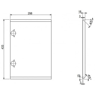 Drážkovaná přední strana Mexen Rivel pro korpus koupelnové skříňky 30 x 43,5 cm, dub - 91A21-0300-470-1-81