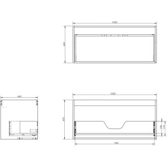 Korpus umyvadlové skříňky Mexen Box-A 100 cm, 1 zásuvka, bílý lesk - 91AX0-1000-470-1-00