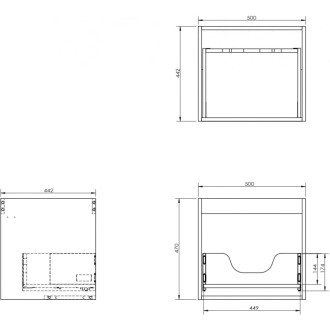 Korpus umyvadlové skříňky Mexen Box-A 50 cm, 1 zásuvka, matná bílá - 91AX0-0500-470-1-01