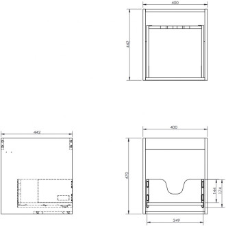 Korpus umyvadlové skříňky Mexen Box-A 40 cm, 1 zásuvka, černý lesk - 91AX0-0400-470-1-70