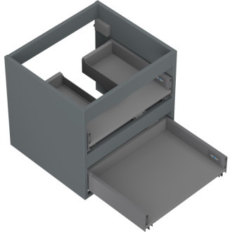 Korpus umyvadlové skříňky Mexen Box-A 50 cm, 2 zásuvky, matný grafit - 91AX0-0500-470-2-66