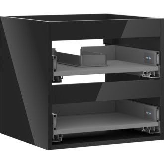 Korpus umyvadlové skříňky Mexen Box-A 50 cm, 2 zásuvky, černý lesk - 91AX0-0500-470-2-70