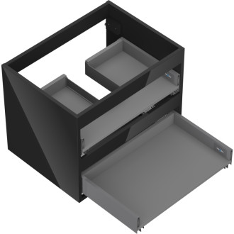 Korpus umyvadlové skříňky Mexen Box-A 60 cm, 2 zásuvky, černý lesk - 91AX0-0600-470-2-70