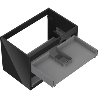 Korpus umyvadlové skříňky Mexen Box-A 70 cm, 2 zásuvky, černý lesk - 91AX0-0700-470-2-70