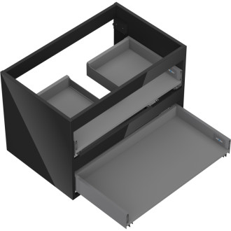 Korpus umyvadlové skříňky Mexen Box-A 70 cm, 2 zásuvky, černý lesk - 91AX0-0700-470-2-70