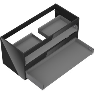 Korpus umyvadlové skříňky Mexen Box-A 100 cm, 2 zásuvky, černý lesk - 91AX0-1000-470-2-70