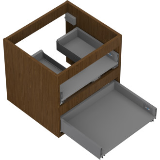 Korpus umyvadlové skříňky Mexen Box-A 50 cm, 2 zásuvky, ořech - 91AX0-0500-470-2-86