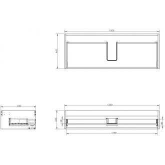 Korpus umyvadlové skříňky Mexen Box-A 120 cm, 1 zásuvka, bílý lesk - 91AX0-1200-235-1-00