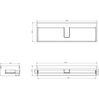 Korpus umyvadlové skříňky Mexen Box-A 140 cm, 1 zásuvka, matná bílá - 91AX0-1400-235-1-01