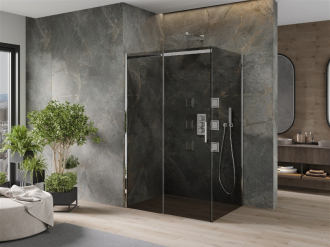 Mexen Omega výsuvný sprchový kout 100 x 90 cm, grafit, chrom - 825-100-090-01-40