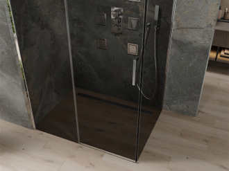 Mexen Omega výsuvný sprchový kout 100 x 90 cm, grafit, chrom - 825-100-090-01-40