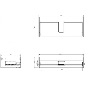 Korpus umyvadlové skříňky Mexen Box-A 100 cm, 1 zásuvka, dub - 91AX0-1000-235-1-81