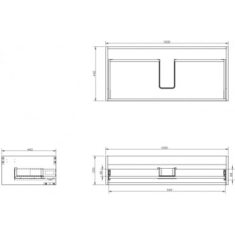 Korpus umyvadlové skříňky Mexen Box-A 100 cm, 1 zásuvka, ořech - 91AX0-1000-235-1-86