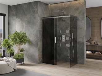 Mexen Omega výsuvný sprchový kout 130 x 70 cm, grafit, chrom - 825-130-070-01-40