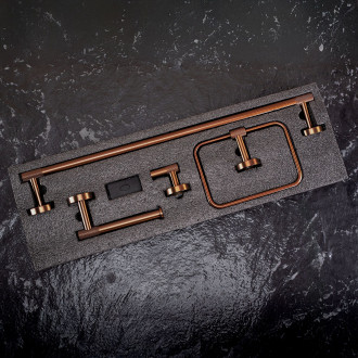 Rea Sada koupelnových doplňků GRID Brush Copper 4 díly REA-05011