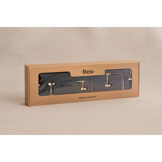 Rea Sada koupelnových doplňků GRID Gold 4 díly REA-05009