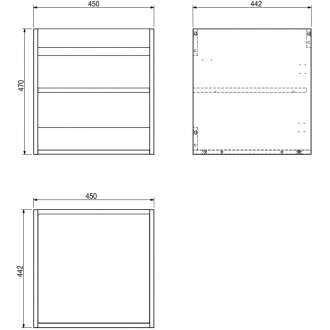 Korpus umyvadlové skříňky Mexen Box-A 45 cm, matná bílá - 91AX1-0450-470-1-01