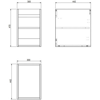 Korpus umyvadlové skříňky Mexen Box-A 30 cm, černý lesk - 91AX1-0300-470-1-70