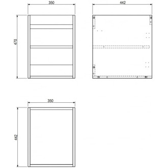Korpus umyvadlové skříňky Mexen Box-A 35 cm, černý lesk - 91AX1-0350-470-1-70