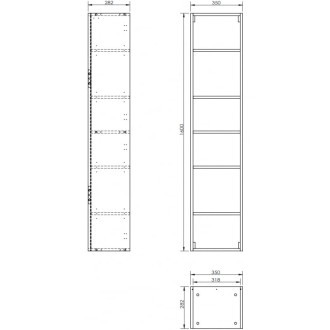 Koupelnový sloup Mexen Box-A 35 cm, dub - 91AX1-1600-300-1-81