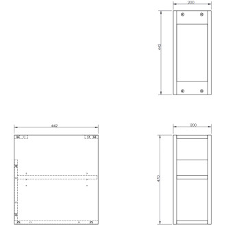 Mexen Box-A otevřená skříňka s policí 20 cm, bílý lesk - 91AX2-0200-470-0-00