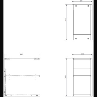 Mexen Box-A otevřená skříňka s policí 25 cm, matná bílá - 91AX2-0250-470-0-01