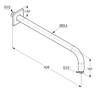 KLUDI A-QA sprchové rameno 400mm chrom 665340500