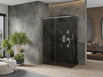Mexen Omega výsuvná sprchová kabina 150 x 80 cm, grafit, chrom - 825-150-080-01-40