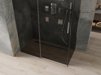 Mexen Omega výsuvný sprchový kout 160 x 90 cm, grafit, chrom - 825-160-090-01-40