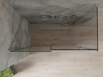 Mexen Omega výsuvný sprchový kout 160 x 90 cm, grafit, chrom - 825-160-090-01-40