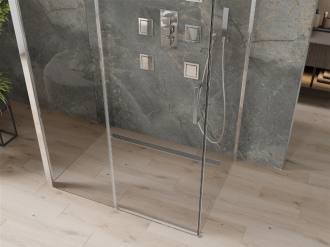 Mexen Omega 3stěnný sprchový kout, výsuvný 100x80, transp., chrom 825-100-080-01-00-3S